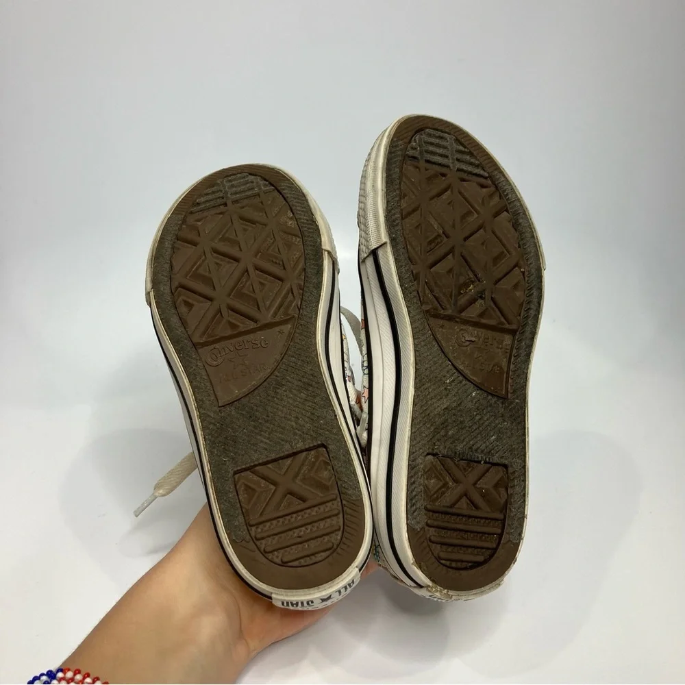 Converse all star Rainbow castles low top‎ sneakers white pink girls size 12